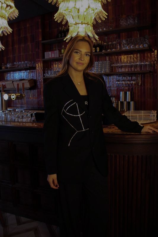 VINTAGE CORSET BLAZER - BLACK