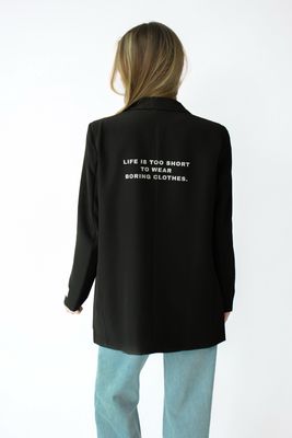 QOUTE BLAZER - BLACK