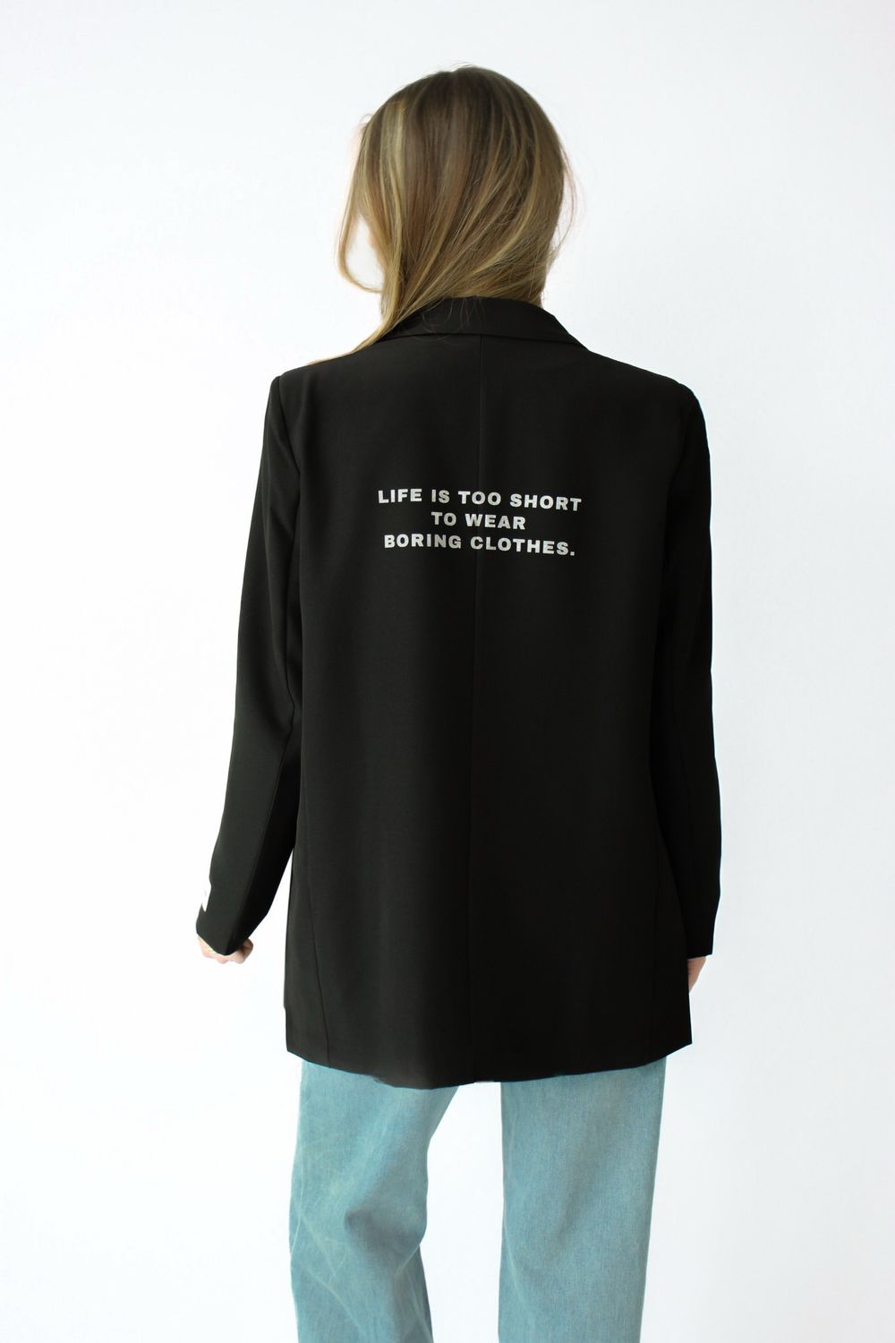 QOUTE BLAZER - BLACK