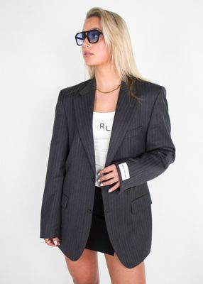 VINTAGE STRIPED BLAZER - GREY