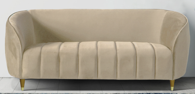 CurveLux 3-Seater: Tuxedo Sofa (Fabric)