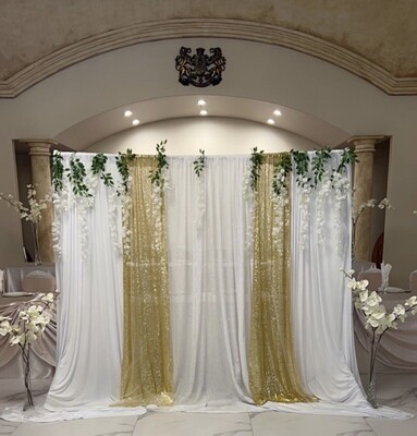 Curtain Backdrop with Accent Decorations