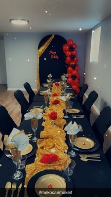Complete Mini Brunch Set-up with Backdrop and Balloons