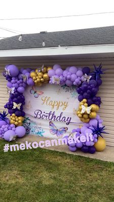 Large Balloon Garland With Backdrop Starting at $350