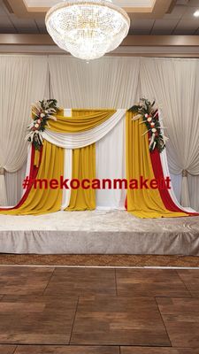 Curtain Backdrop with Accent Decorations starting at $150