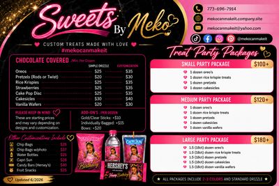 Sweets By Meko Starting at $100