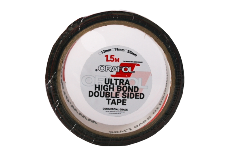 Orafol - Extra Strength Black Double Sided Tape - 1.5m