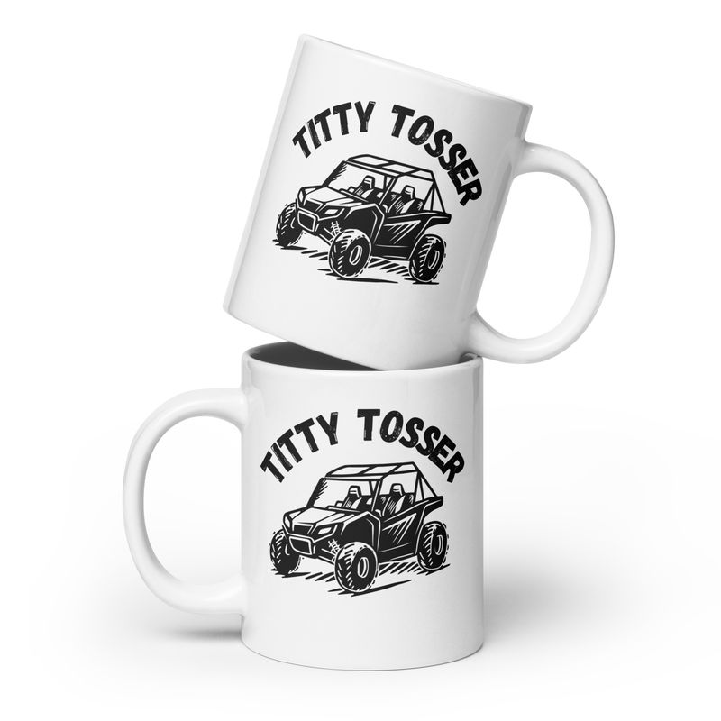 Titty Tosser White glossy mug