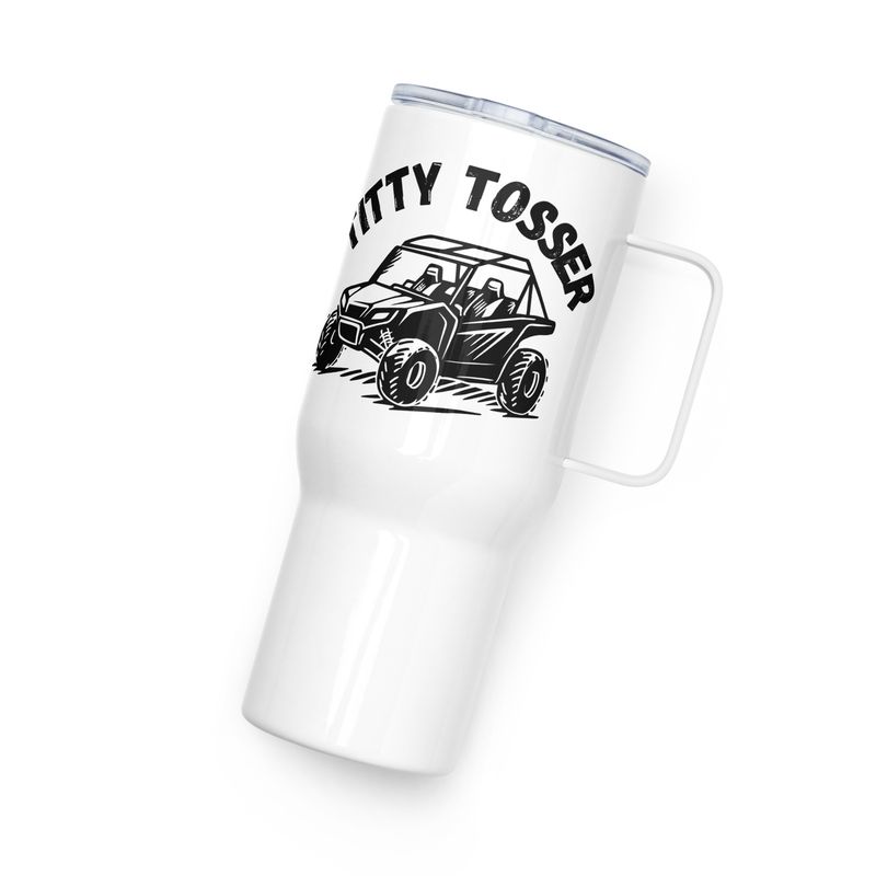 Titty Tosser Travel mug with a handle