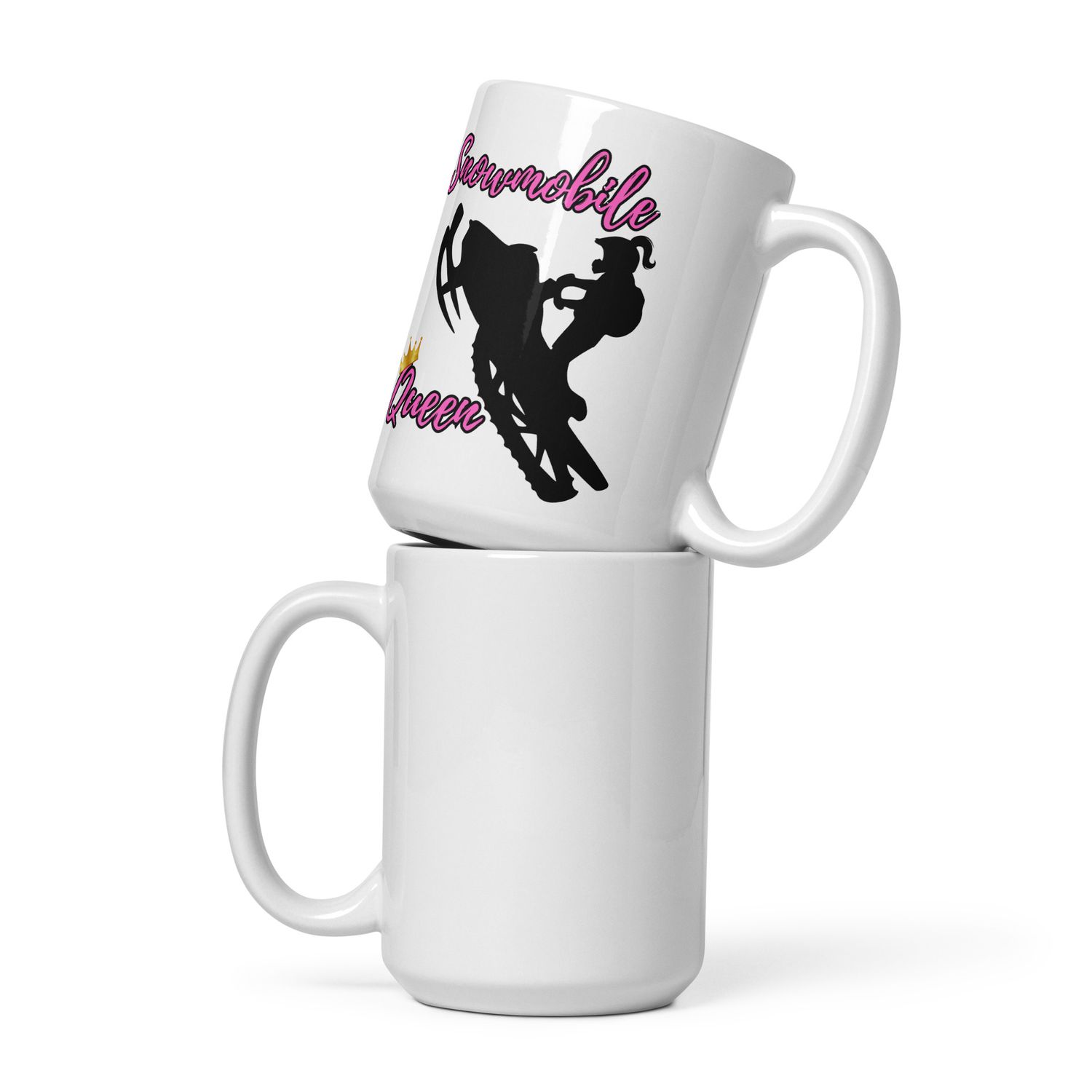 Snowmobile Queen, White glossy mug