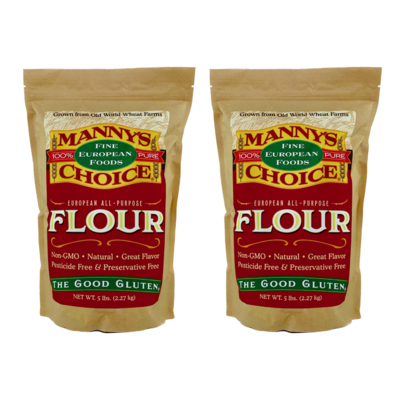 Natural, All Purpose, Type 0 - 100% Pure Italian Flour -10lb, (2) 5lb bags