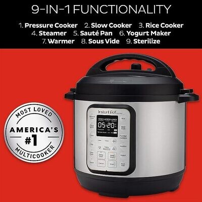 Instant Pot Duo Plus 9-in-1 Electric Pressure Cooker, Slow Cooker, Rice Cooker, Steamer, Sauté, Yogurt Maker, Warmer & Sterilizer-3Qt