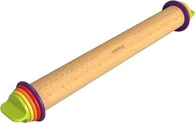 Mepple Rolling Pin with Thickness Rings