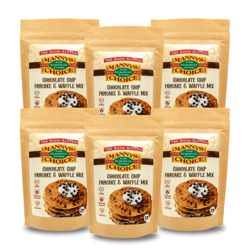 Manny’s Choice Chocolate Chip Pancake and Waffle Mix (6 Pack)