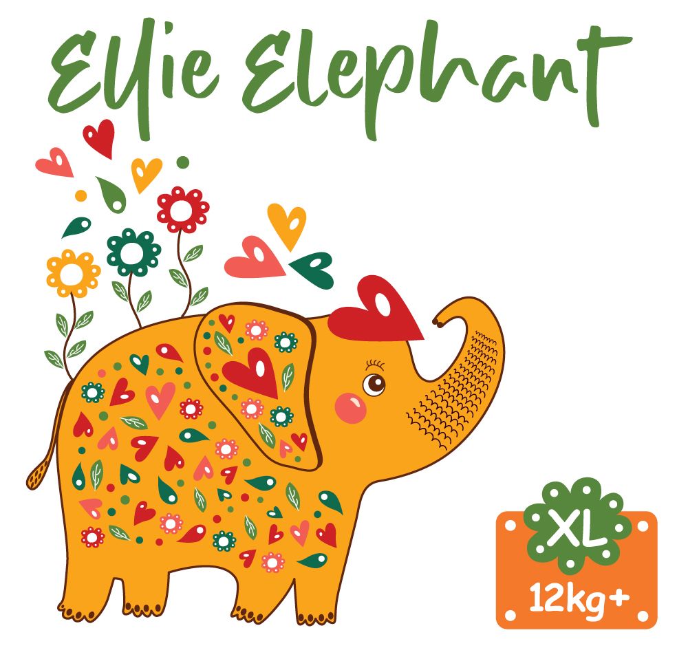 OUR NAPPY ZOO ELLIE ELEPHANT PLAYTIME NAPPIES EX-LARGE CTN/150
