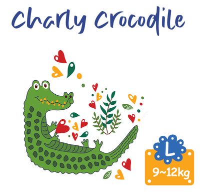 OUR NAPPY ZOO CHARLY CROCODILE PLAYTIME NAPPIES LARGE CTN/150