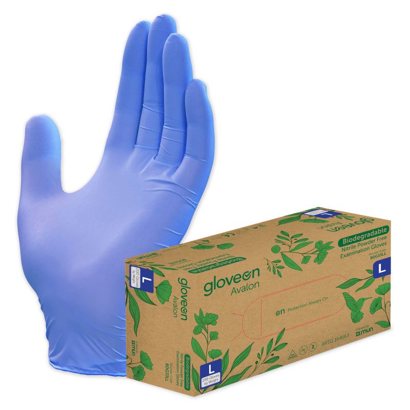 Biodegradable Nitrile Examination Disposable Gloves Powder Free Violet Blue Avalon