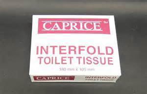 INTERFOLD TOILET TISSUE 150SHEETS CRTN OF 100