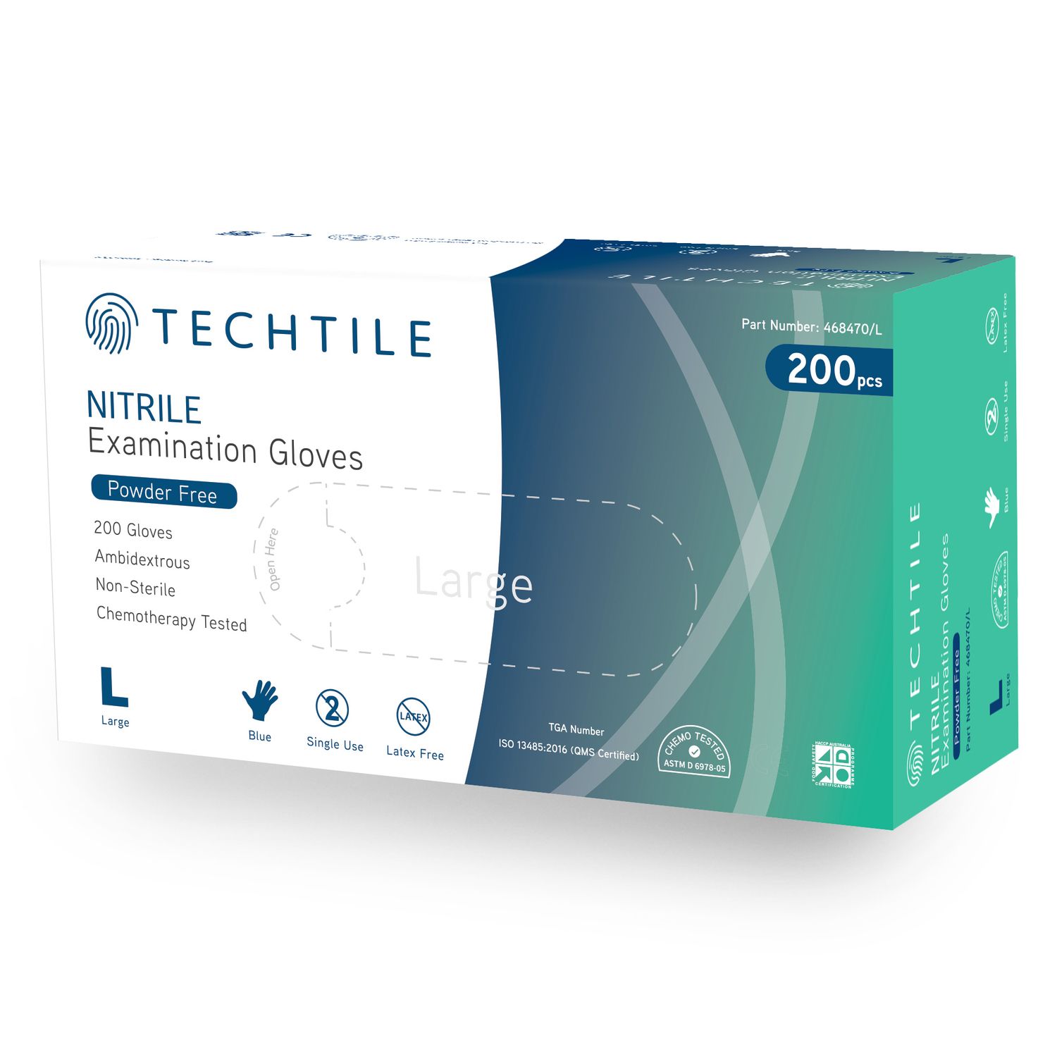 TECHTILE NITRILE BIODEGRADABLE POWDER FREE GLOVES B/200