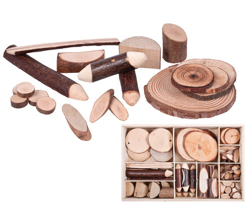 WOODEN PIECES IN BOX  (POA)