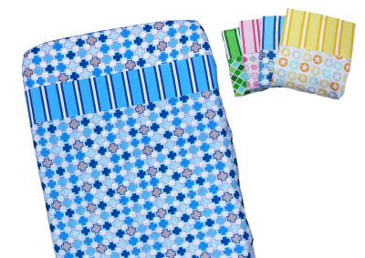 COT SHEETS FITTED AND TOP ..ATTACHED 130 X 70X17 CMS (POA)