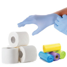 Paper, Gloves and Garbage Bags