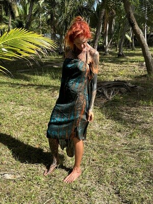 Fire &amp; Affinity One Of A Kind Recycled Sari Dress (Tie Dye Collection) BEATRICE