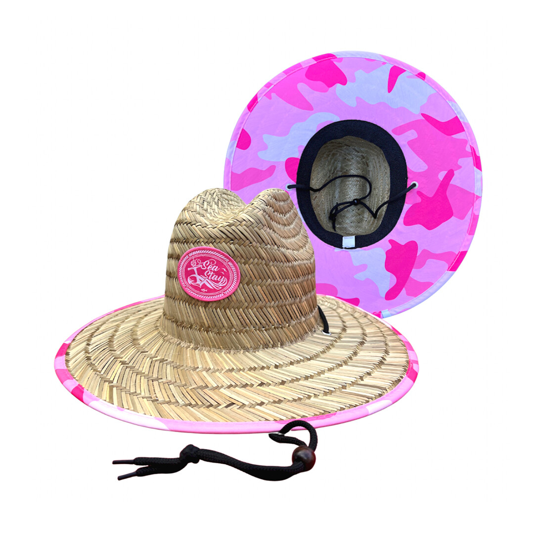 Pink Camo Straw Hat