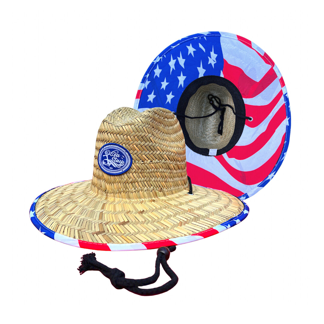 American Flag Straw Hat