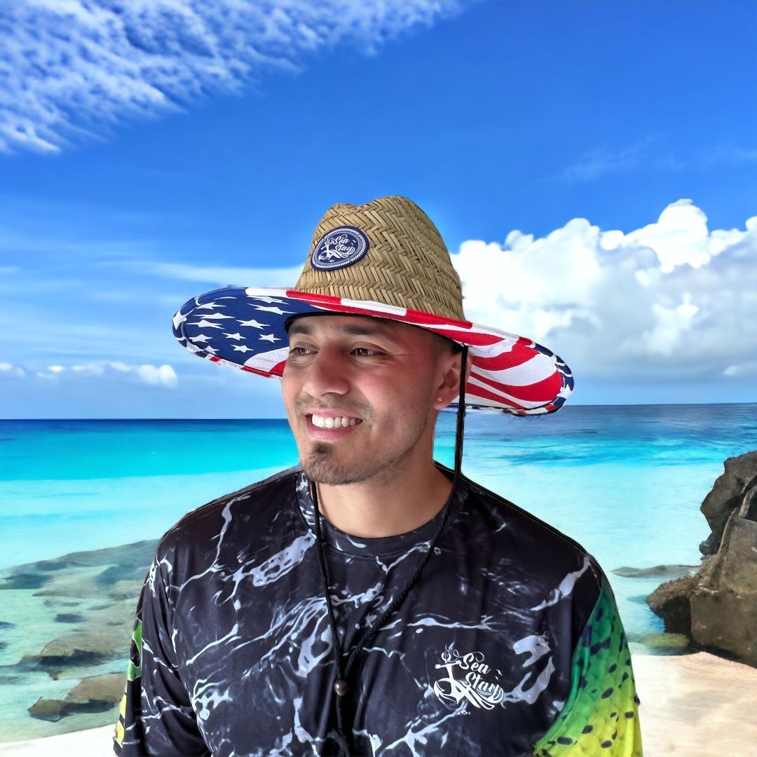 American Flag Straw Hat