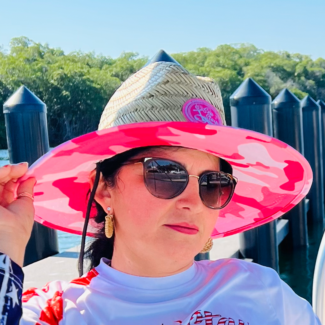 Pink Camo Straw Hat