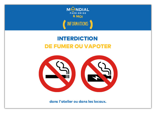 AFFICHE INTERDIT DE FUMER OU VAPOTER - MPB015