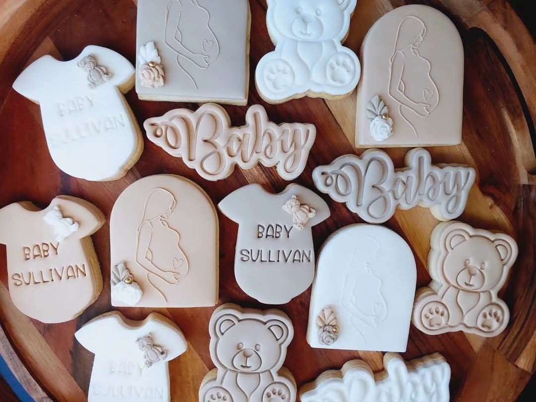 Teddy Bear Baby Shower Cookies