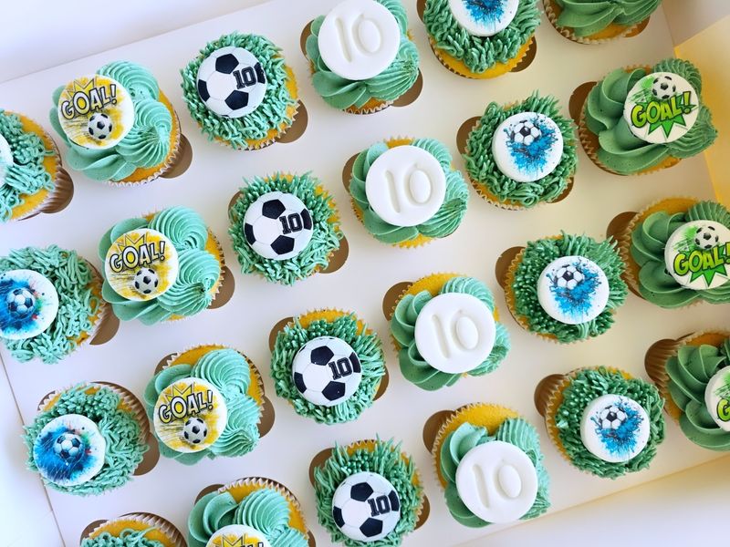 Soccer Theme Cupcakes