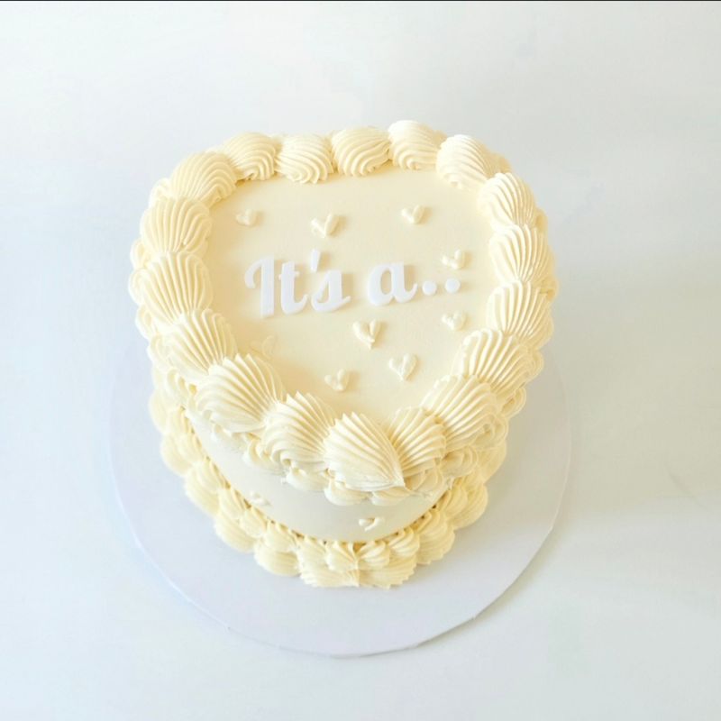 Gender Reveal Heart Cake