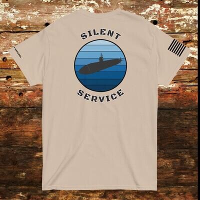 Silent Service, US Navy t-shirt, active duty and veterans who served in the Submarine Force.