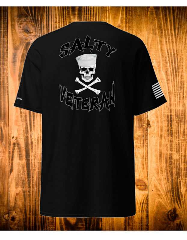 US Navy &quot;Salty Veteran&quot; t-shirts for veterans and active duty in the US Navy or Coast Guard.