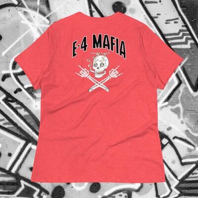 E4 Mafia women's veteran t-shirt for Marines, Army, Navy, Air Force or Coast Guard.