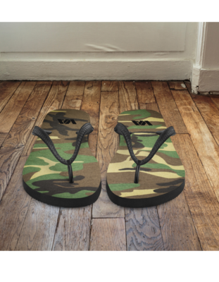 Army & Marine veteran flip flops, BDU style sandals, men and women military footwear.