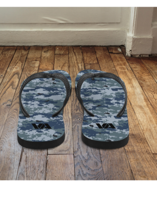 Veteran & Military flip flops, Navy NWU camo style sandals, men and women footwear.