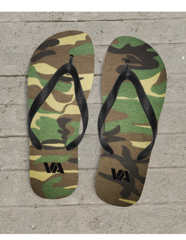 Army &amp; Marine veteran flip flops, BDU style sandals, men and women military footwear.