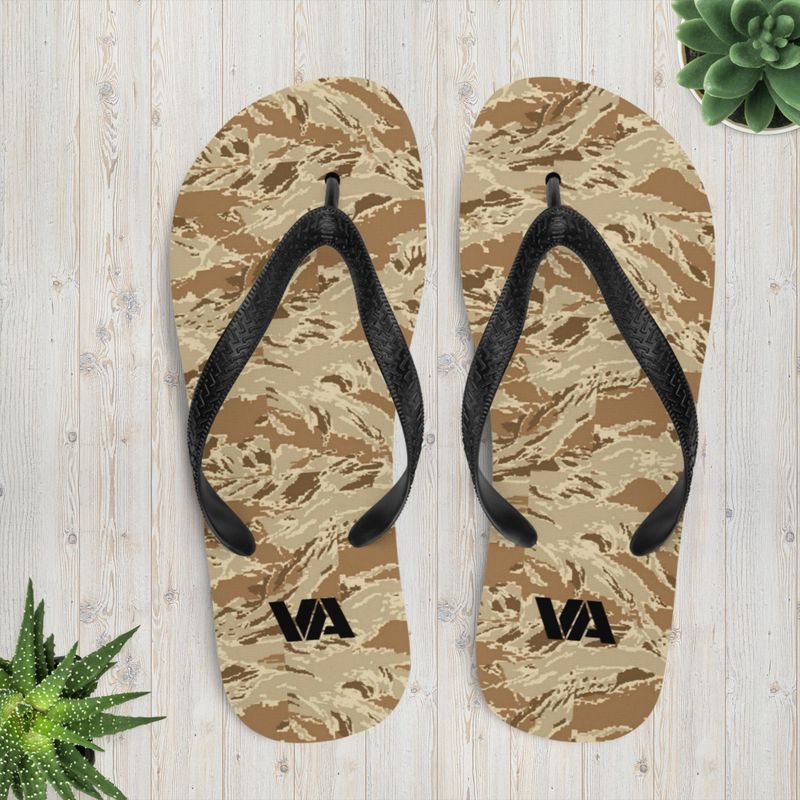 Desert Tiger Flip Flops | Stylish Summer Footwear | Veteran Sandals | Military flip flops | Camo style sandals | men and women beach footwear