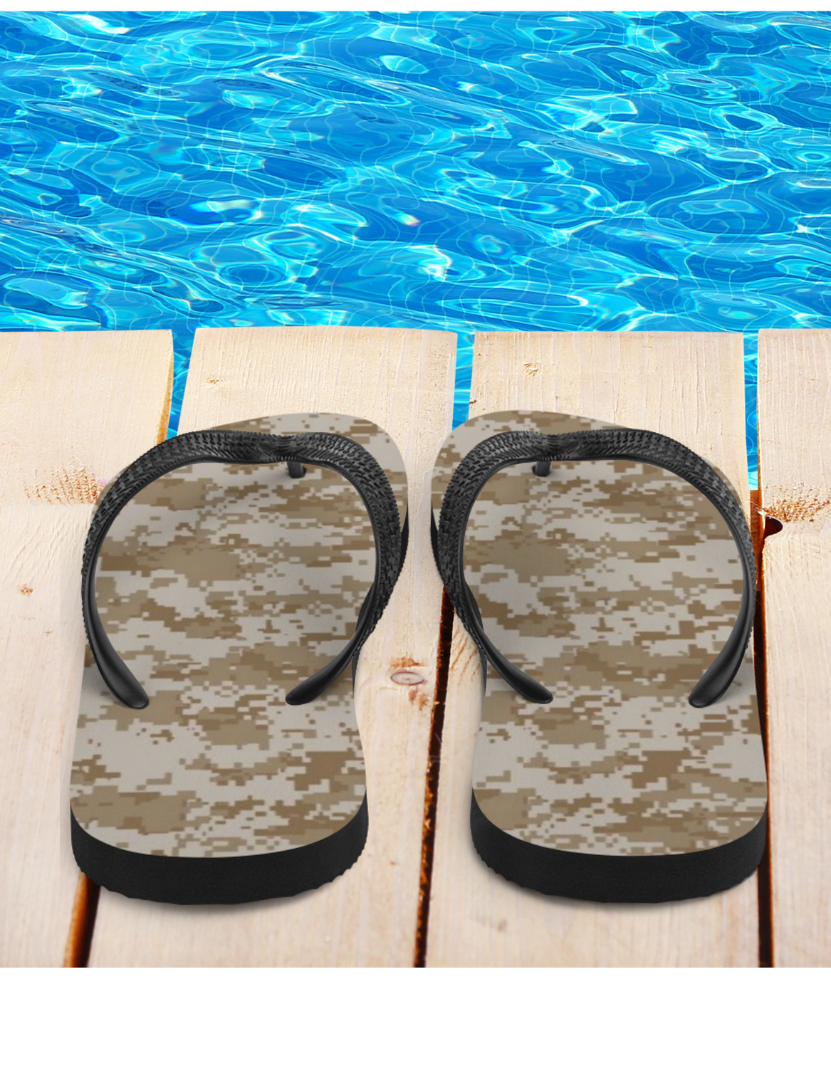 Pool Sandals, Unisex Sandals, Beach Flip Flops, Pool Flip Flops, Summer Flip Flops, Summer Footwear, USMC Desert Camouflage, Marine Camouflage