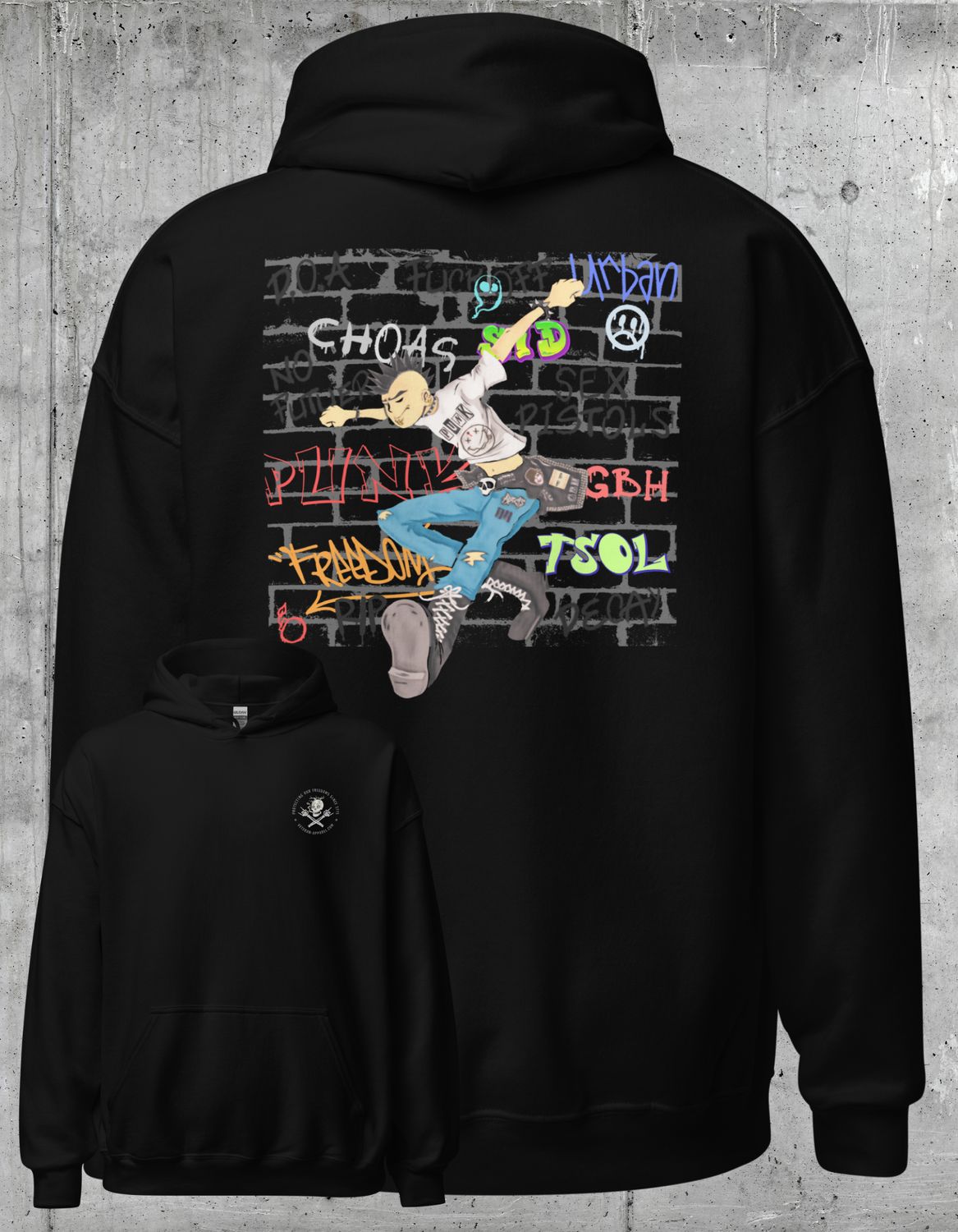 Vintage Punk Hoodie: Vintage Punker Hoodie | Punk Rocker | Gen-X Punk