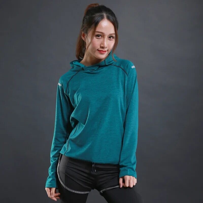 FlexFit Breathable Yoga Shirt Seamless Long Sleeve Hoodie