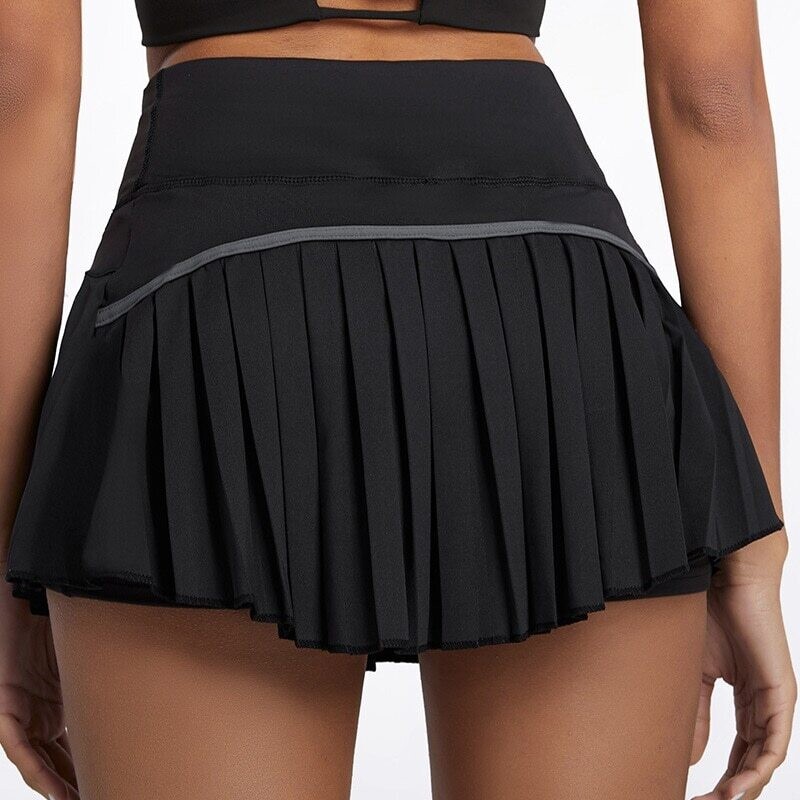 Flexfit Cloud Hide Safe Tennis Skirts, Color: Classical Black, Size: XS