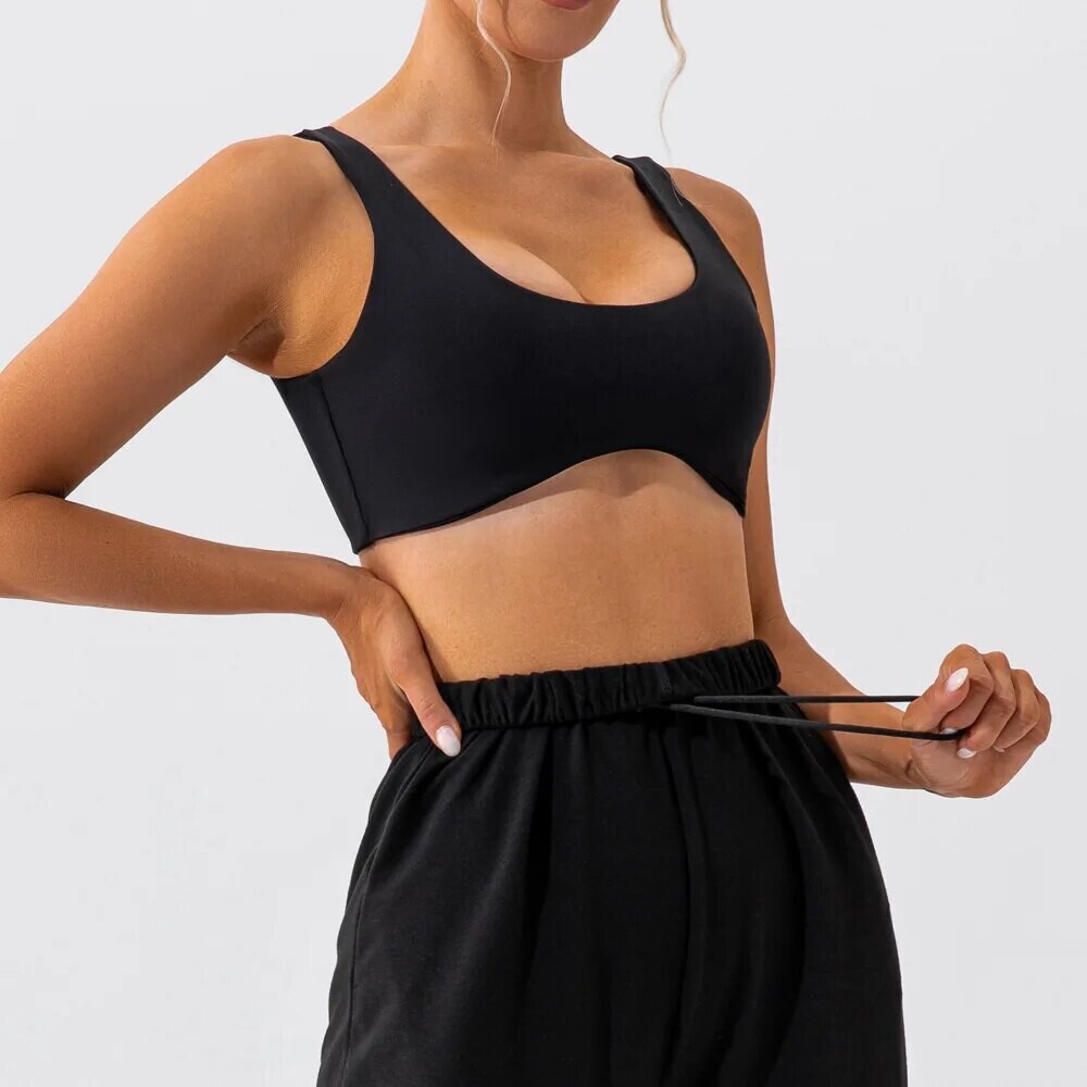 Breathable Shockproof Crop Anti-sweat Sport Bra, Color: black, Size: China, Ships From: S