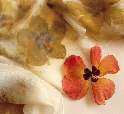 Hibiscus Flower and Casuarina Pine Silk Scarf