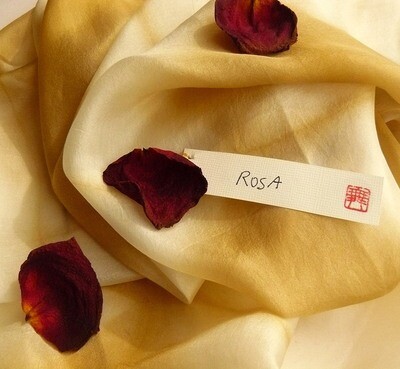 Shibori Rose Silk Square Scarf