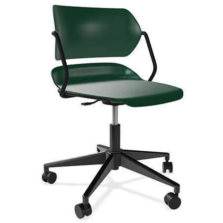 The Acton Armless Desk Chair (Dark Green)